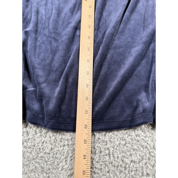 Woman Within Velvet Tunic Top Womens 2X 26 28 Blue Button Front Stretch Soft - Picture 10 of 12